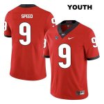 Youth Georgia Bulldogs NCAA #9 Ameer Speed Nike Stitched Red Legend Authentic College Football Jersey WJF2354VI